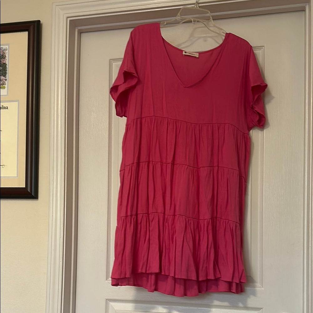 Flowy Pink Tiered Top